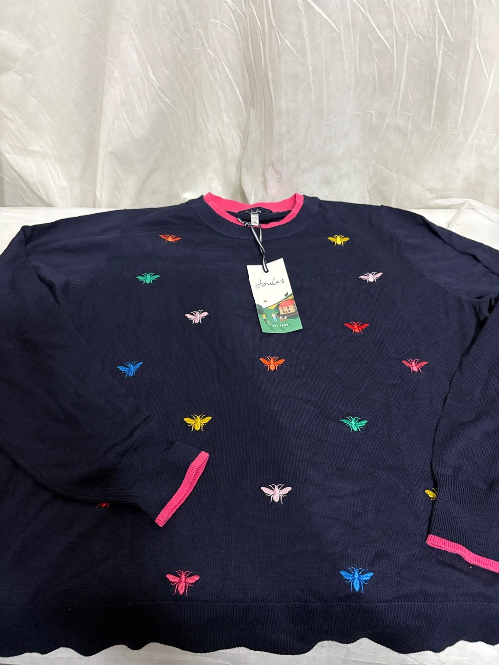 Joules Navy Knit Top Size US 14 NWT